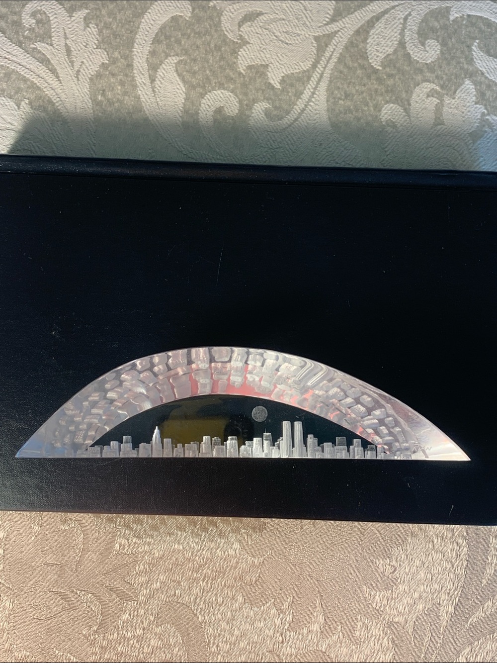 Vintage signed  “Rain” 3D  Lucite Sculpture of NYC